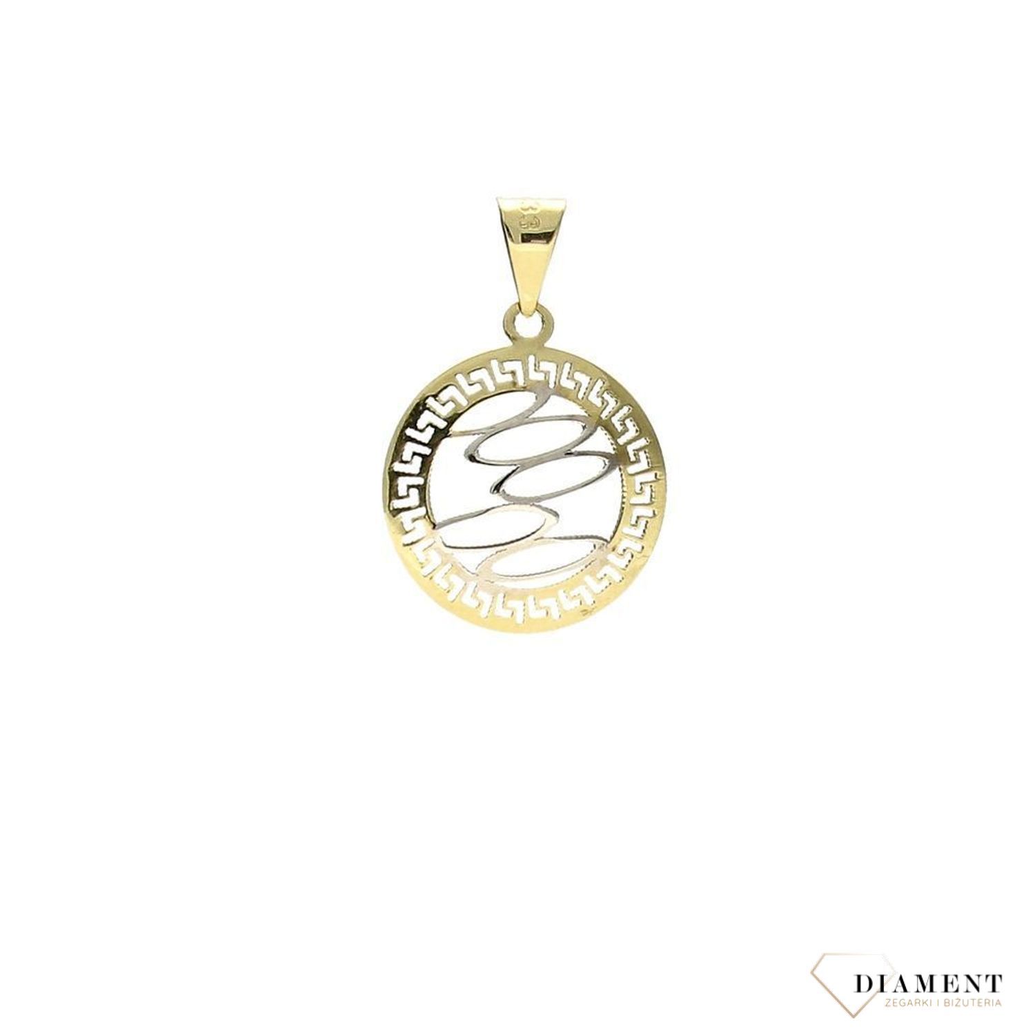 Złota zawieszka w formie ażurowego koła to doskonały dodatek do każdej stylizacji. Idealny pomysł na upominek. Darmowa dostawa i ozdobne pudełko! Zapraszamy.jpg